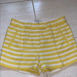 J. Crew yellow striped shorts